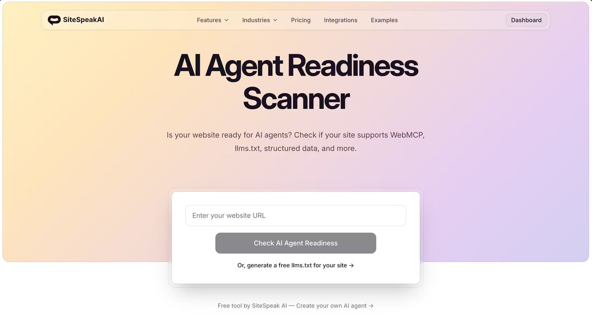 Is your website ready for AI agents? We've launched a new free tool to help you check: producthunt.com/products/ai-ag…
