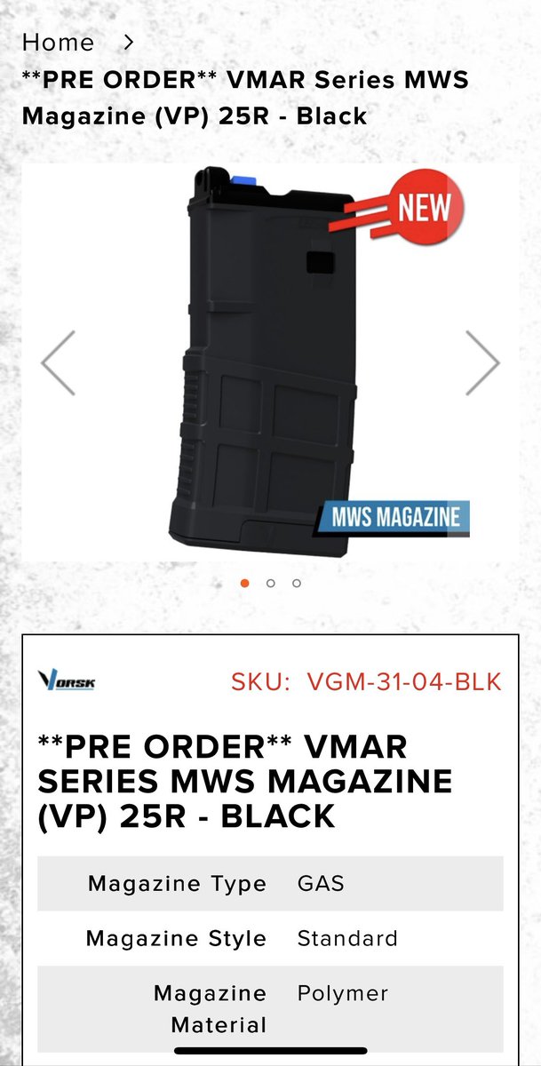 なんかMWS用の20rdsPMAGが出るらしい(BBは25発)
ただGEN M3の見た目ではない