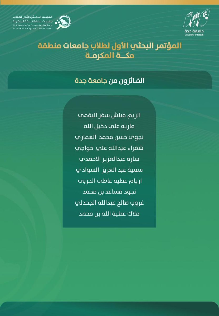 المؤتمر البحثي الأول لطلاب جامعات منطقة مكة tweet media