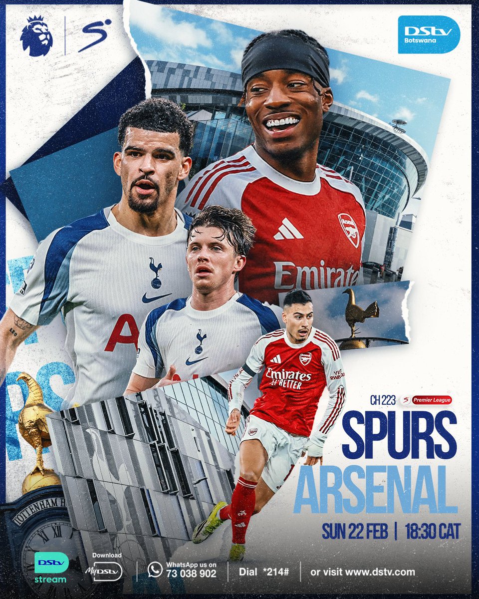 The London derby is back and go bata o ipaakantse tota. Hago ngalwe this time, team fa e betsa ea betsa 😄. What are your score predictions? Subscribe today at bit.ly/4blXXie dial *214#, Whatsapp us on 73038902 or use the MyDStvApp. #DStvBw #ReOn