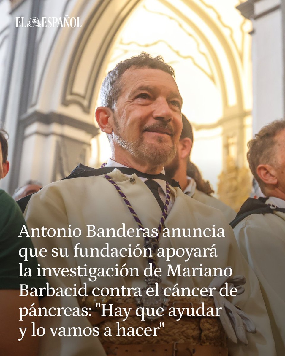 👏🧬🧪💶 Antonio Banderas anuncia que su fundación apoyará la investigación de Mariano Barbacid contra el cáncer de páncreas

🗣️ "Hay que ayudar y lo vamos a hacer"

👉 Su fundación, Lágrimas y Favores, se unirá a esta causa para “aportar su granito de arena”