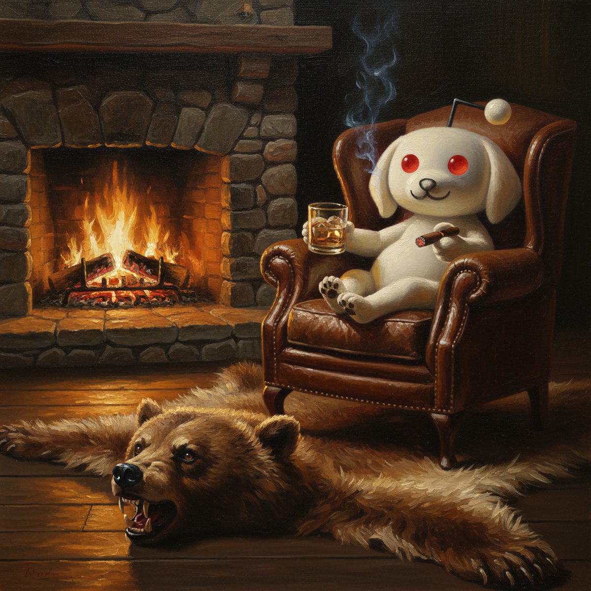 "Defeated bear rug? That's $SNOOFI's market conquest! Snoofi chills with scotch &amp; smoke by the hearth—degens, we're the kings alts fear. HODL hard, moon next! 🌕🐶🍸 #BearSlayerSnoofi"�