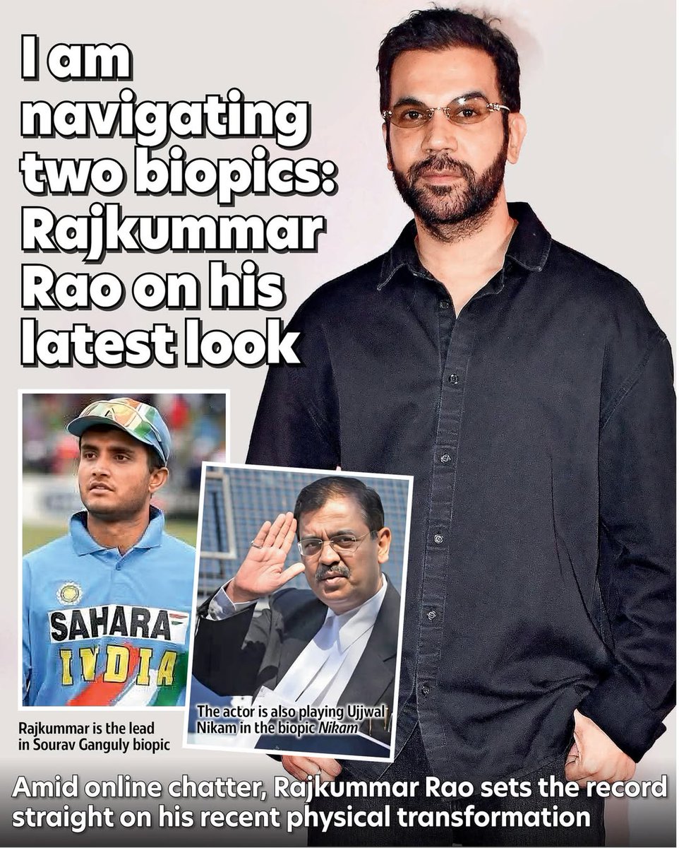 bombaytimes's tweet photo. #RajkummarRao shuts down chatter on his changed look, says 'I gained 10kg for #Nikam and am now prepping for #SouravGanguly’s biopic. Strange how people jump to conclusions '

@RajkummarRao #Bollywood #Nikam #SouravGanguly #Biopic https://t.co/G5sxkBcagT