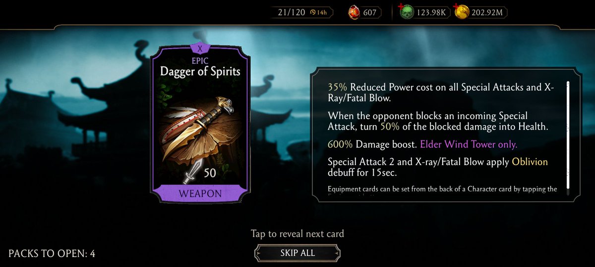 koldscorpion's tweet photo. 2 down, 2 more to go! 🟣🟣

Kombatants, in your opinion, which fighter(s) in #MKMobile shine(s) more often during combat when equipped with this weapon? 🗡️ 

#MortalKombat #ElderWindTower https://t.co/XoMY3KJsnR