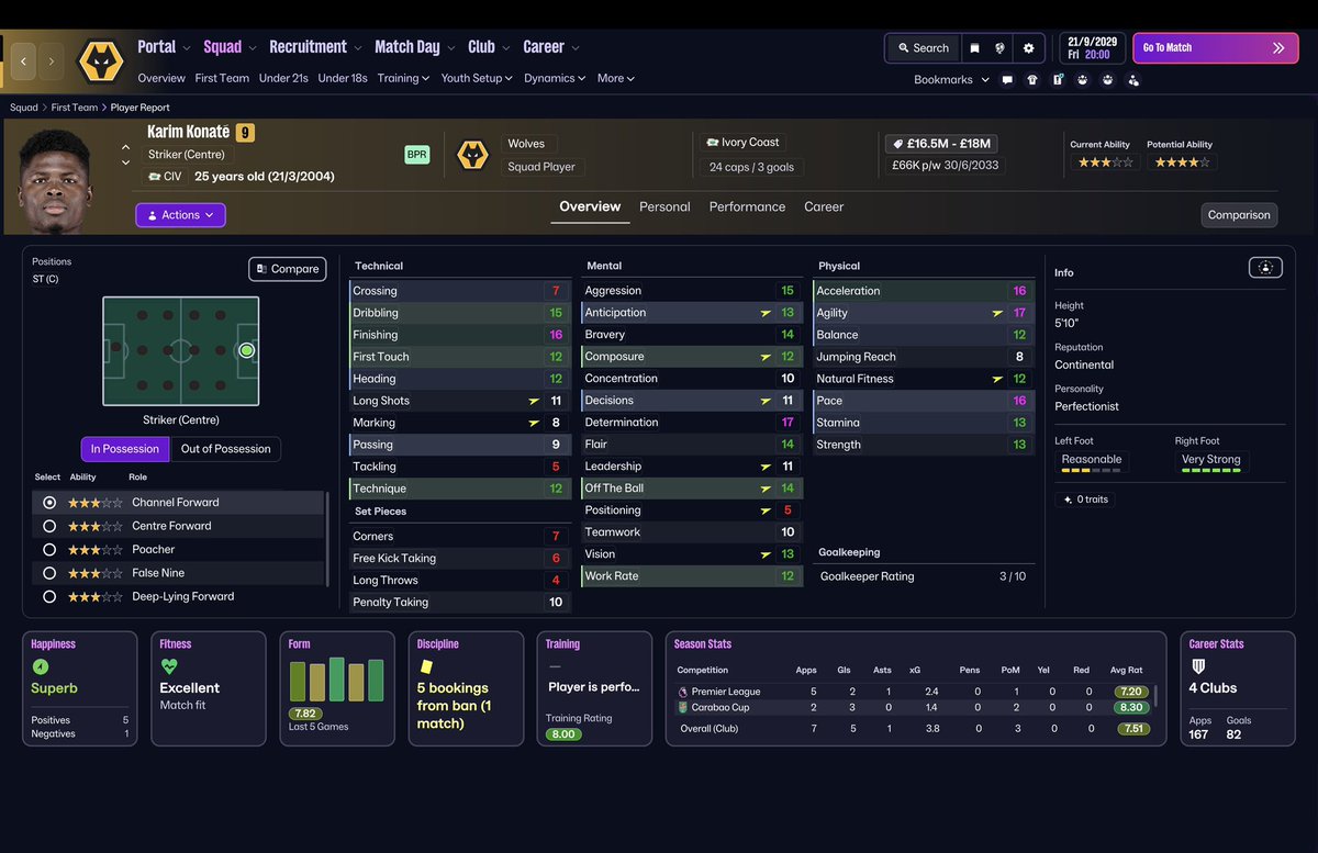 reallifelukefm's tweet photo. 💰Summer Transfer Business💰

Another £75 million to spend. Some absolute gems found

Karim Konate and Mohamed Diomande have been the highlights of the season so far. Karim is an absolute bagsman having netted 11 in all 12 appearances (5 goals in 4 friendlies)

#upthewolves @FootballManager #fmcommunity #fm26