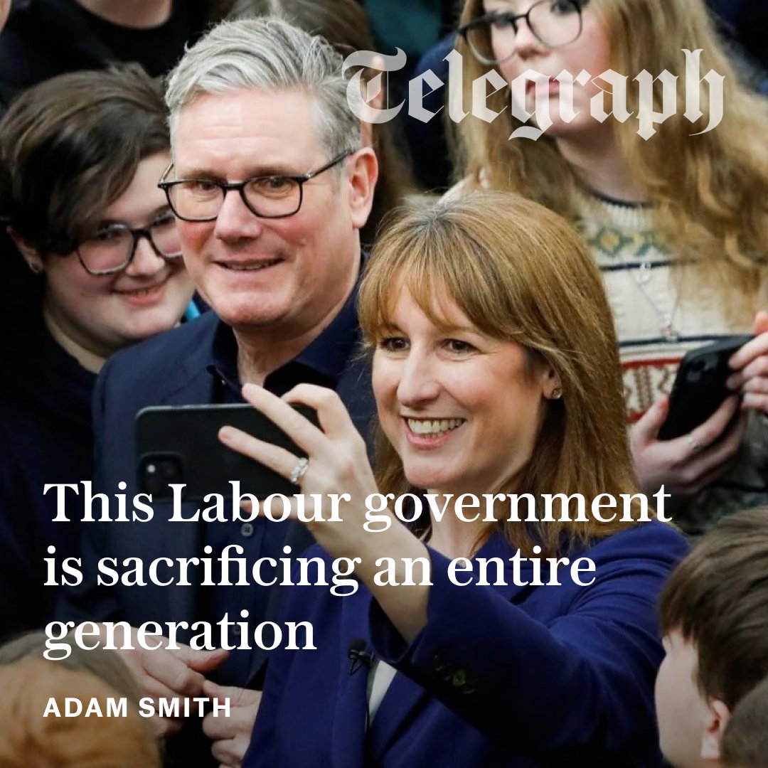 Telegraph's tweet image. ✍️ 'Young people are struggling to find jobs – and it’s a direct consequence of having a clueless PM and Chancellor' | Writes Adam Smith

Read the full column below 👇
telegraph.co.uk/business/2026/…