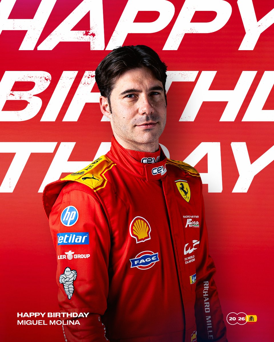 Tanti auguri, <a href="/MiguelMolinaM2/">Miguel Molina</a>  🥳

Drop your birthday wishes to Miguel below! ⬇️

#FerrariHypercar #WEC