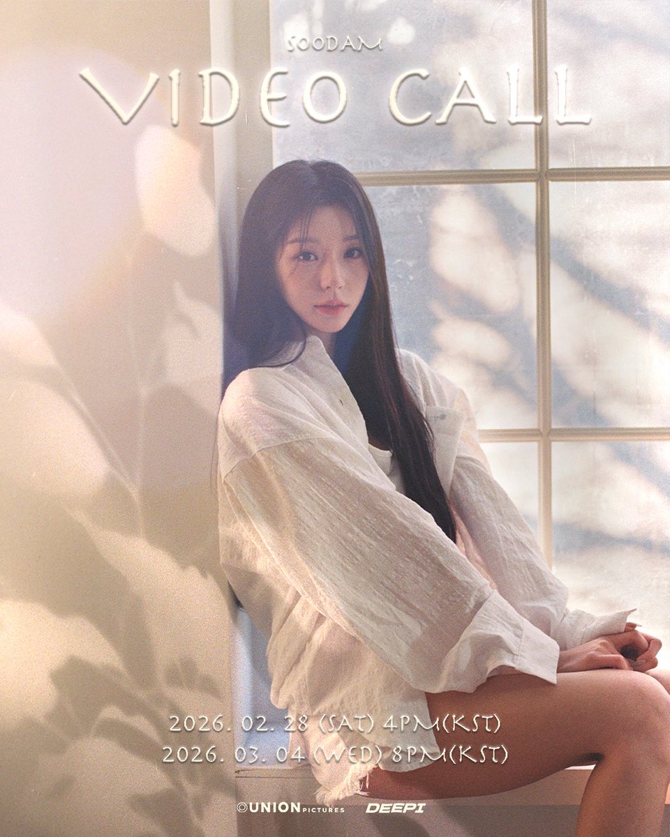 [#SOODAM 1:1 VIDEO CALL EVENT]

🎫 티켓 오픈
2/18 (WED) 9PM(KST)

📞 1회차 토끼 컨셉 🐰🥕
2/28 (SAT) 4PM(KST)

📞 2회차 학생 컨셉 📚✏️
3/4 (WED) 8PM(KST)

🎁 티켓 구성
1) 영상통화 (60초)
2) 디지털 포토카드 회차별 2ea 제공
3) 폴라로이드 5ea 랜덤 증정

🔗 bit.ly/3MyMLHO