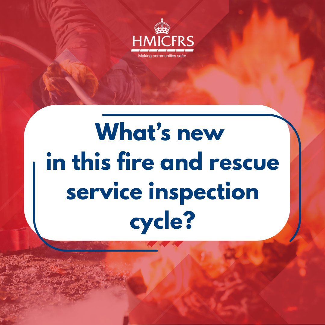 🚒The way we inspect fire and rescue services is changing.

We will assess the impact of governance, place more emphasis on leadership at every level, look more closely at values, culture and misconduct, and examine community resilience.