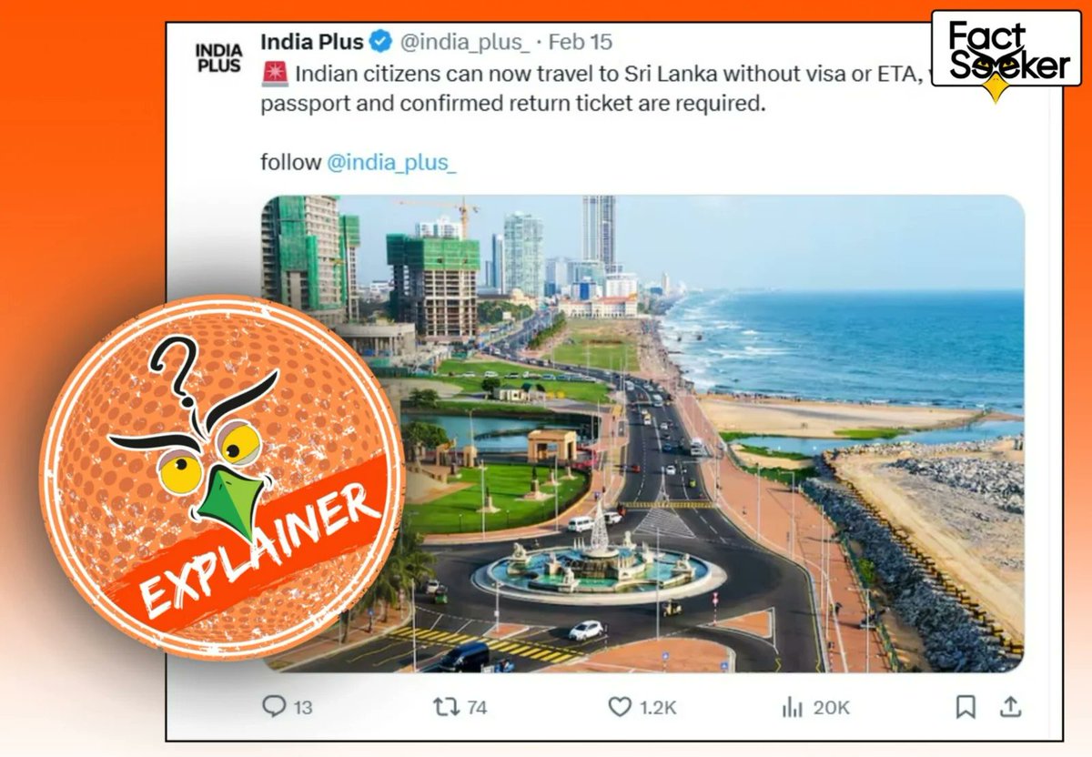 FACT-CHECK: Sri Lanka Is Now Visa- and ETA-Free for Indian Travelers
Link - factseeker.lk/blog/news/fact…

#factseeker #slpi #factchecked #india #srilanka