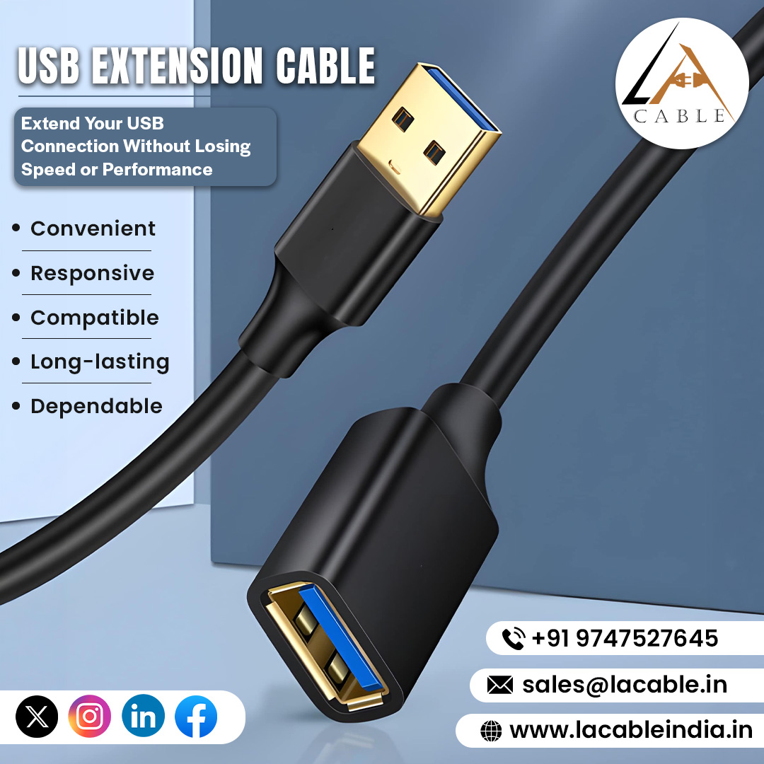 CableLa13357's tweet image. Extend your connection without compromising speed or performance! 🔌⚡
Our USB Extension Cable is built for smooth data transfer, strong connectivity, and long-lasting durability. 

📞 +91 9747527645
🌐 lacableindia.in

#USBExtensionCable #USBCable #FastDataTransfer