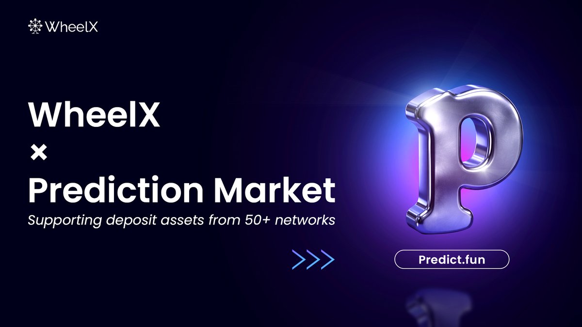 WheelX_fi's tweet photo. WheelX now supports asset deposits for the prediction market — @predictdotfun
How it works:
1⃣Get your deposit address from #predictdotfun
2⃣Visit: https://t.co/AVszw7faXB
3⃣Enter your deposit address
4⃣Bridge or swap any token from 50+ networks into $USDT
5⃣Enjoy it! https://t.co/AvlCDAanJO