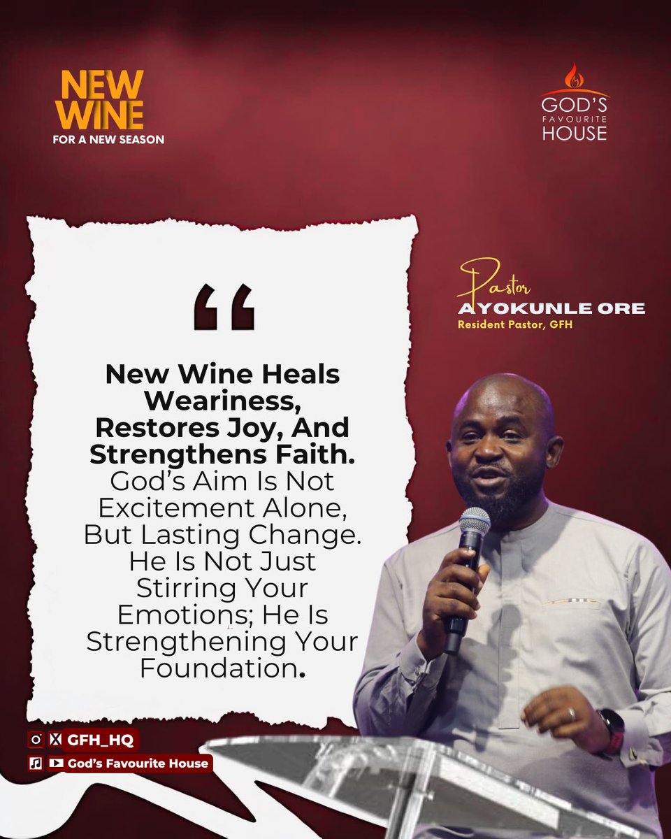 The Wine is ready—are you? 
God speaks from the point of "DONE," meaning the grace, the anointing, and the revelation are already in the atmosphere.
Stop trying to fit your 2026 future into 2025 habits.

#NewWine #SermonNotes #2026Vision #MindsetShift #FaithWalk #KingdomLiving