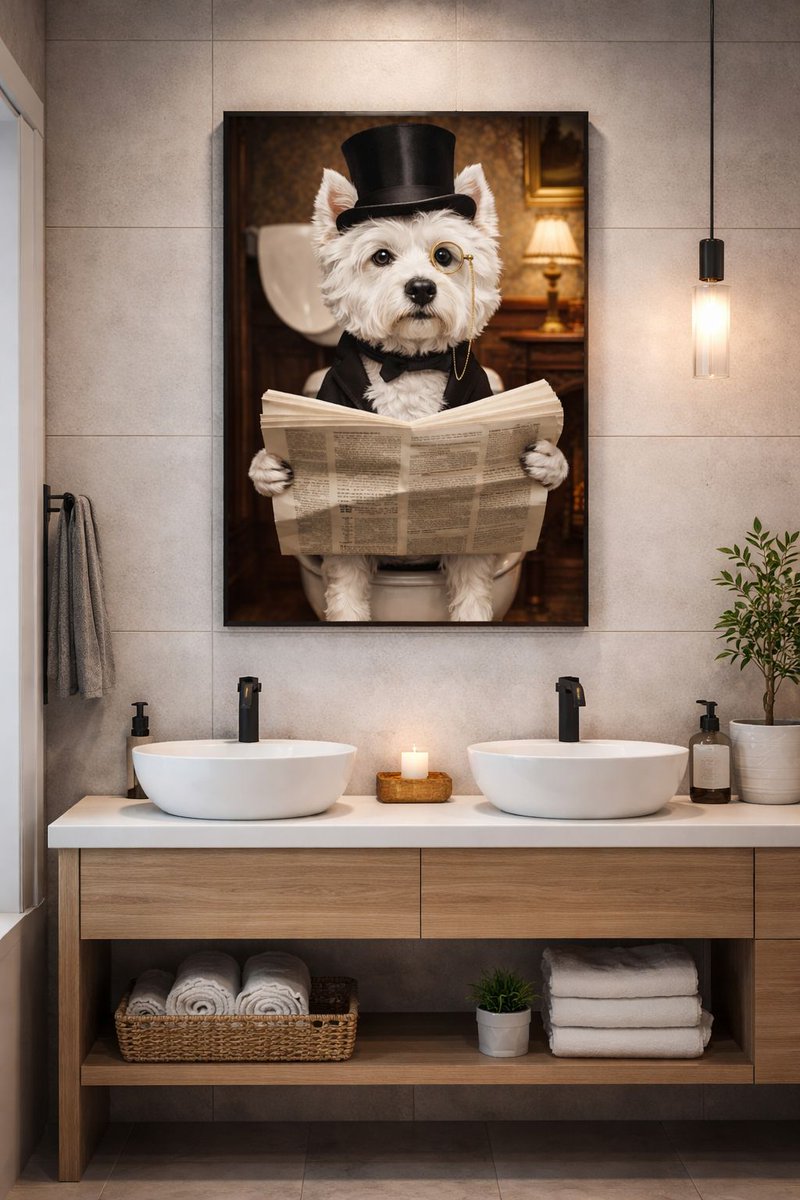 BJDesignsX's tweet photo. Victorian Westie Bathroom Wall Art Printable – Quirky Animal Bathroom Décor – Digital Download

US - https://t.co/6W3ta2UJx3 
UK - https://t.co/dD0JfiMey9 

#VictorianAnimalArt #PrintableVintageArt  #DigitalAntiqueArt  #GothicAnimalArt #InstantArt https://t.co/67XUGk4SYA