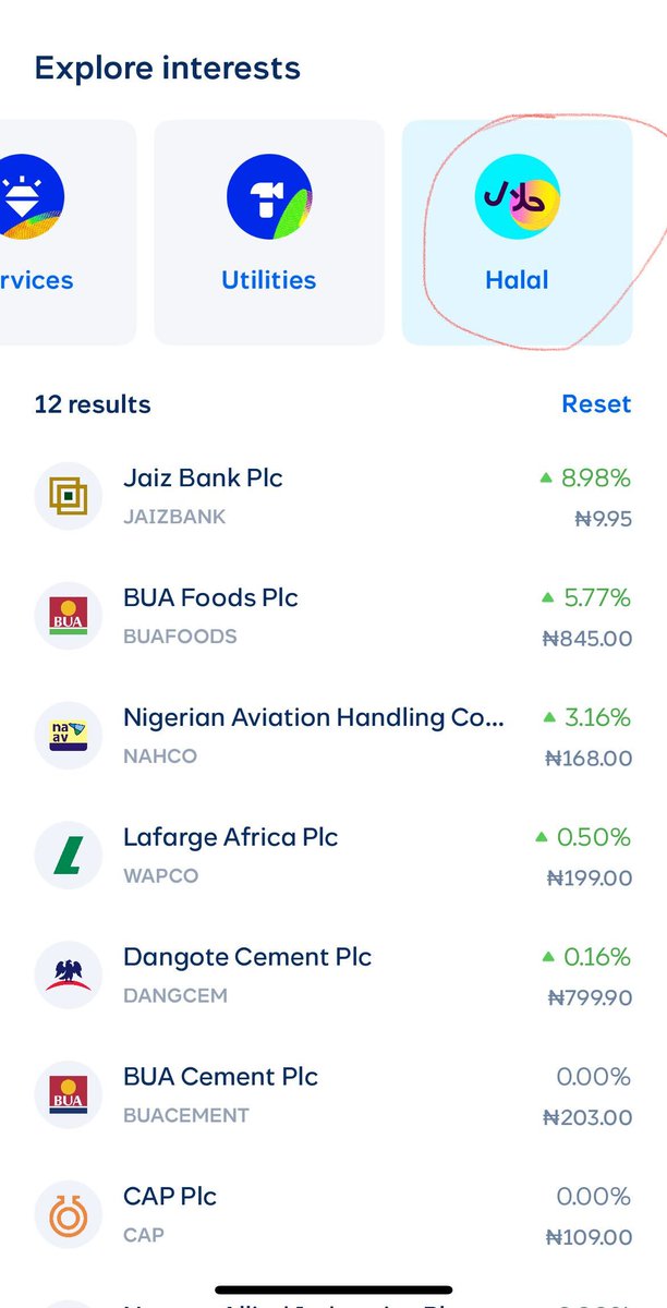 Here you go.👇 
Click ''Invest", then  "Halal" on the Cowrywise app to see the full list.