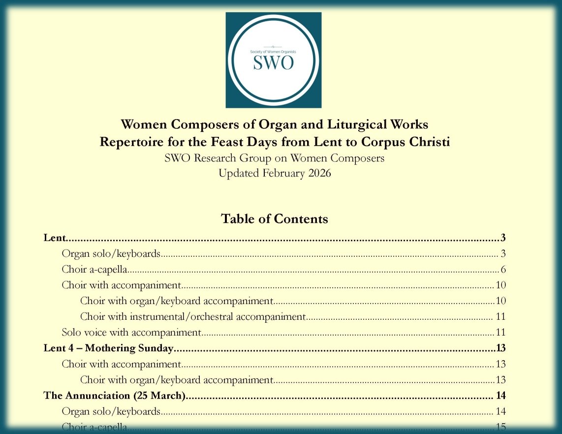 Society of Women Organists (SWO) tweet media