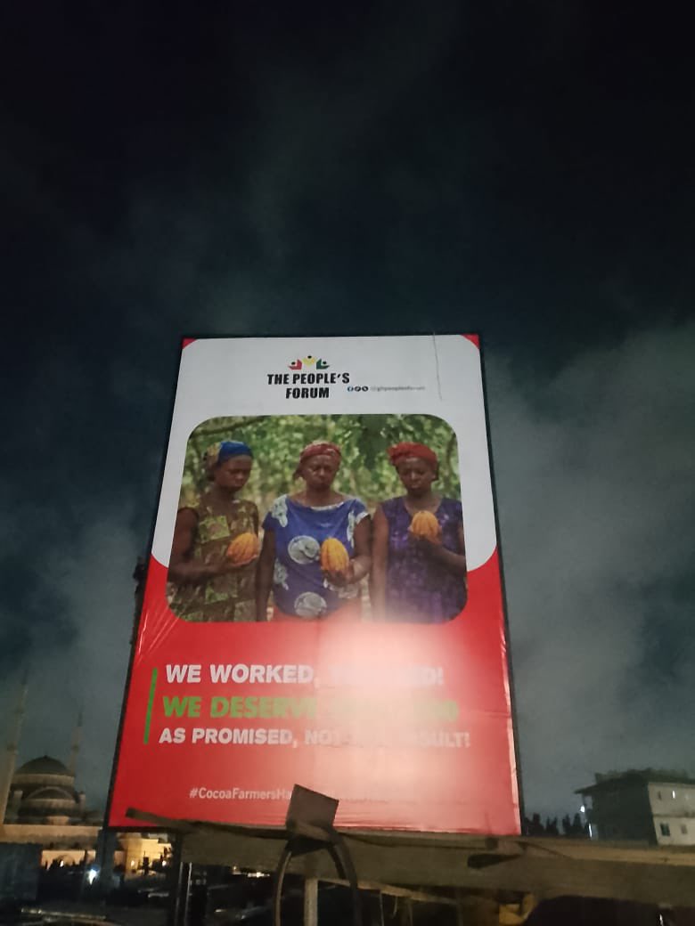 THE PEOPLE’S FORUM exists to amplify the voices of the masses.  Government has the mandate to listen. In the case of the Farmers, their demand is simple, “reverse the haircut and restore our price” 

The advocacy continues on all fronts! ~ <a href="/GHpeoplesforum/">The People’s Forum</a> 

#CocoaFarmersHaircut