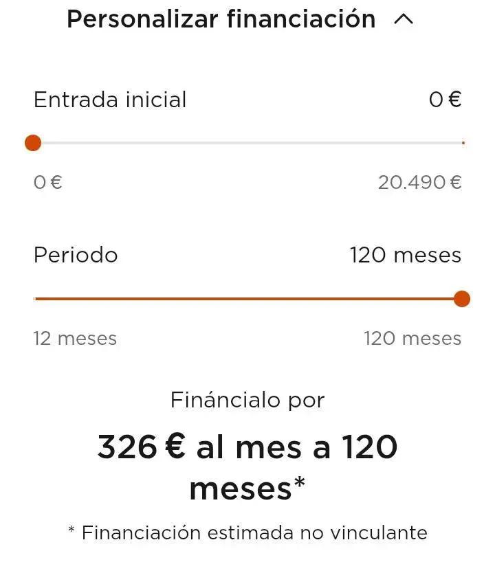 Te venden el financiar el vehículo con ellos como una oferta inmejorable, incluso te descuentan 2500€ pero la realidad es esta:

Sin entrada, tendrías una cuota de 326€ x 120 meses, acabarías pagando 39.120€. Casi el doble de lo que cuesta el vehículo, cuando termine de