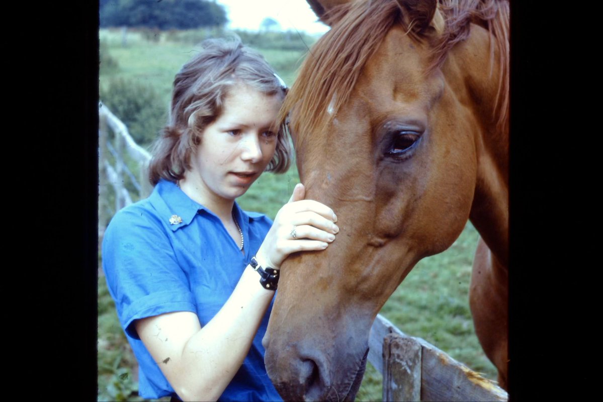 Happy Chinese New Year!
To celebrate the new year of the fire horse today I’ve selected a few horse related commissions from Celtic horses to horse drawn canal barges in The Potteries and scarf designs.  Followed by yours truly at Guide Camp, many years ago, making friends!