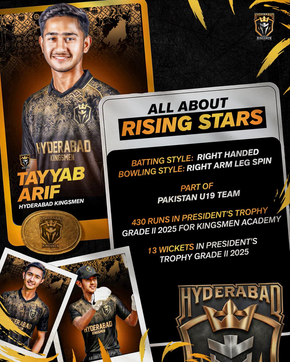 Stacking up runs, picking up wickets and building a name to remember. ⭐️ 

Right-handed batter and right-arm leg spinner, Tayyab Arif is a complete package, eager to make his mark! 💪