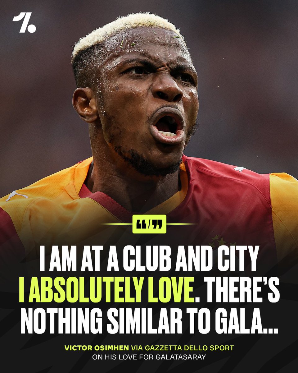 Victor Osimhen is in love with Galatasaray and Istanbul 🧡🏠

🗣️ “I’ve been lucky to find Galatasaray on my way." 🫶

🗣️ “We've done great in Turkey, now it’s time to show our quality in Europe." 👀