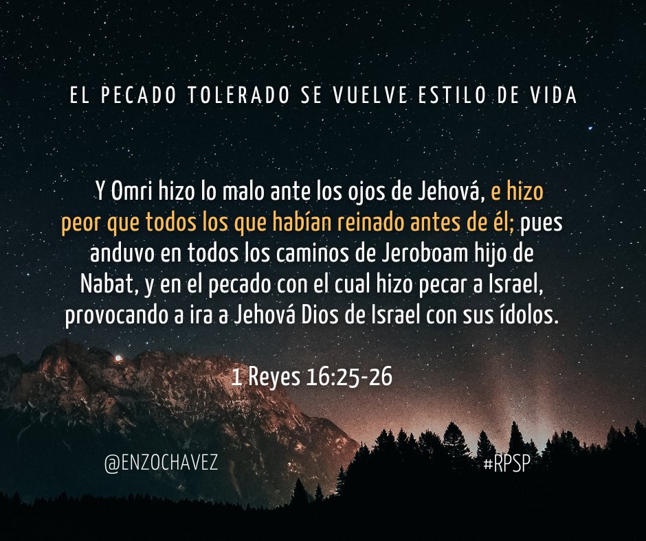 EnzoChavez's tweet photo. 1 Reyes 16
Cadena de líderes que repitieron el mismo error: “Hizo lo malo ante los ojos de Jehová”. Cuando el líder no corrige el pecado estructural, lo perpetúa. El liderazgo cristiano no está llamado a administrar decadencia, sino a romper ciclos. #rpsp https://t.co/1b4XASaNat