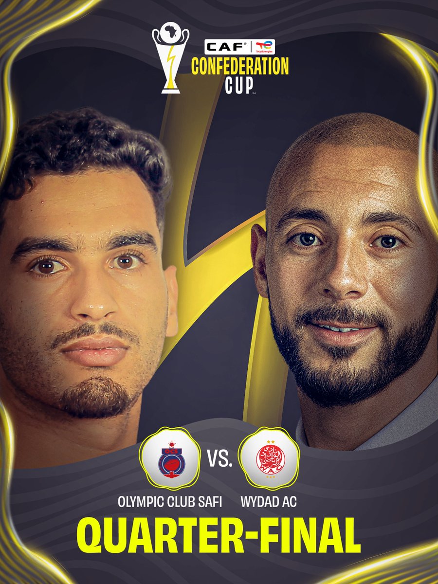 Quarter-final 2: 

🇲🇦 Olympic Club Safi vs. Wydad AC 🇲🇦

#TotalEnergiesCAFCC