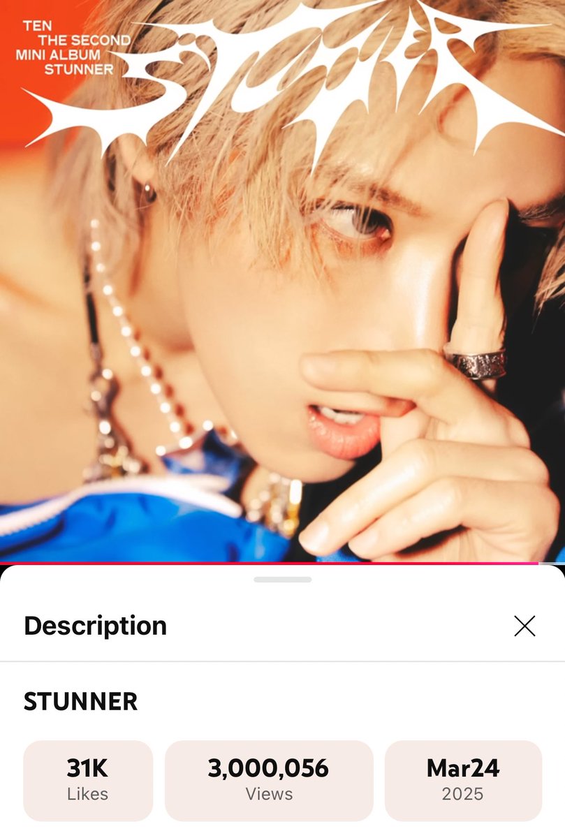 Congratulations 🎉
STUNNER  has reached 3M Views on Youtube  

Keep streaming for our TEN 💜

🔗 youtu.be/YcoFQoPY-kQ?si…

#TEN_STUNNER
#TEN #TENLEE #텐 #เตนล์ #李永钦 #テン