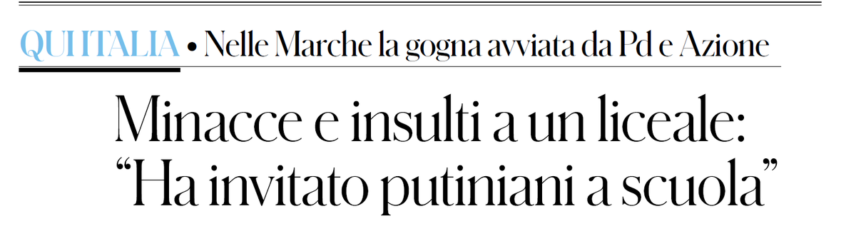 Mettere alla gogna un ragazzo costretto a oscurare i suoi profili social perché minacciato e insultato. Tutto questo grazie a Pina Picierno, la Torquemada del parlamento europeo. 
E Schlein ancora non si pronuncia.
Mi auguro che lo faccia la famiglia del ragazzo.
Dal Fatto