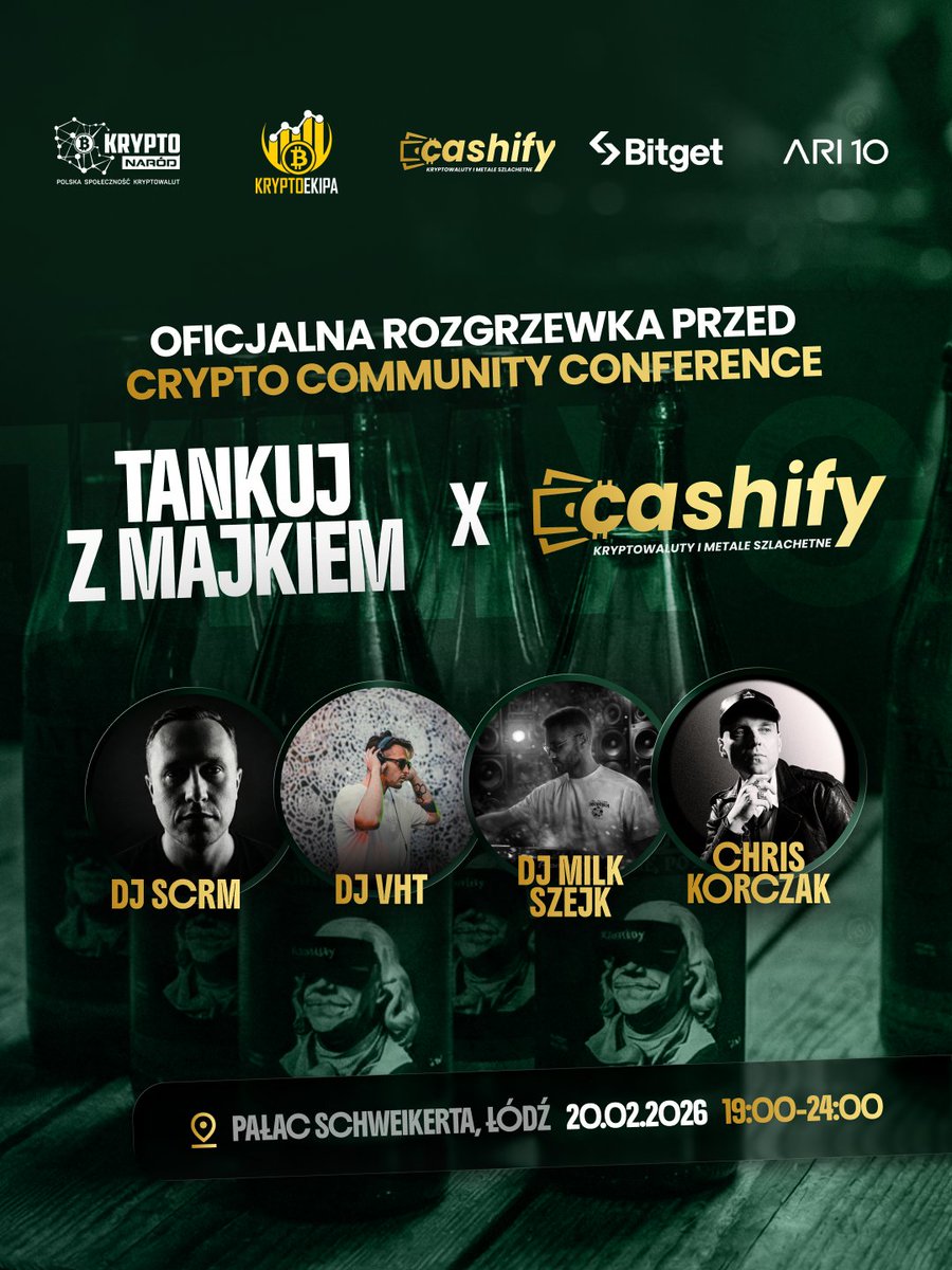 Emocje przed Crypto Community Conference sięgają zenitu, więc trzeba sprawdzić nagłośnienie i zacząć chłodzić napoje na oficjalną rozgrzewkę przed <a href="/cryptoeventpl/">Crypto Community Conference</a>! 🤲

🕺 Skoro before ma być gruby, to o Waszą formę na parkiecie zadba aż czterech zawodników:
- DJ SCRM,
- DJ VHT
-