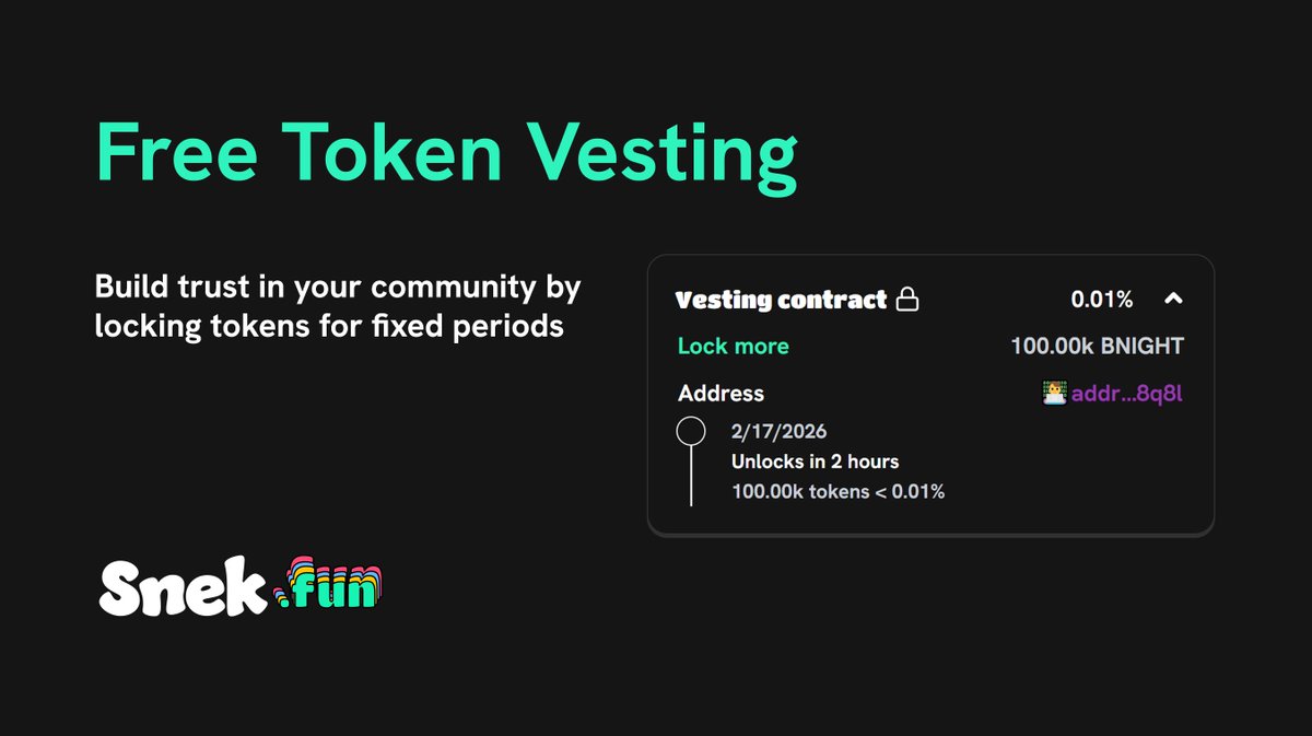 Token vesting is now free 🎉
