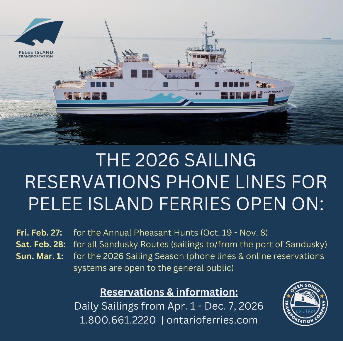 Pelee Island Ferry tweet media