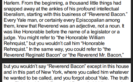 With the passing of Jesse Jackson, it's worth remembering his second-greatest influence on the English language: Making people think that "reverend" is a title rather than an adjective. As memorably put by Tom Wolfe in The Bonfire of the Vanities: