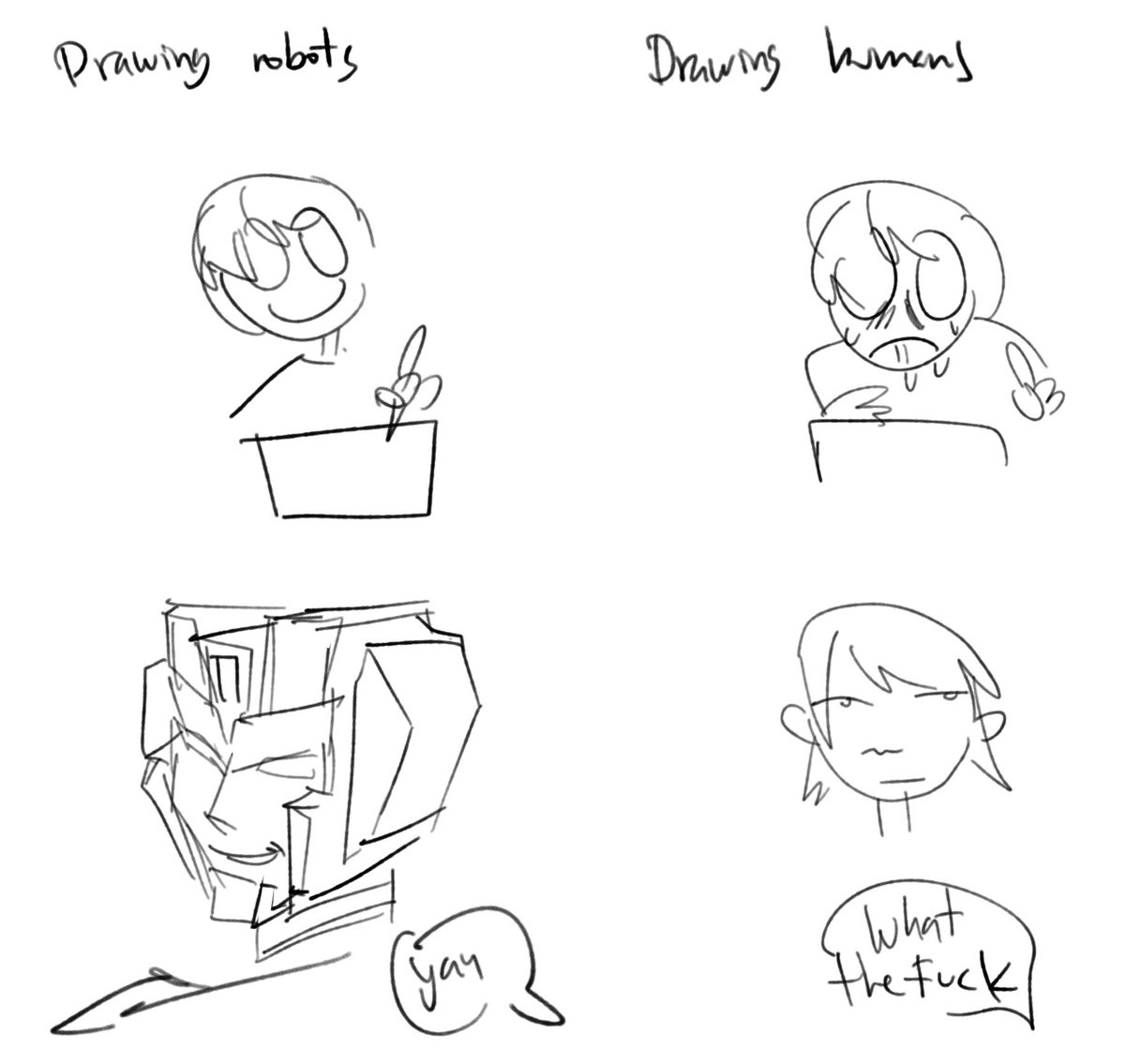 Does someone else struggle to draw humans after drawing transformers for 2 years or is it just me