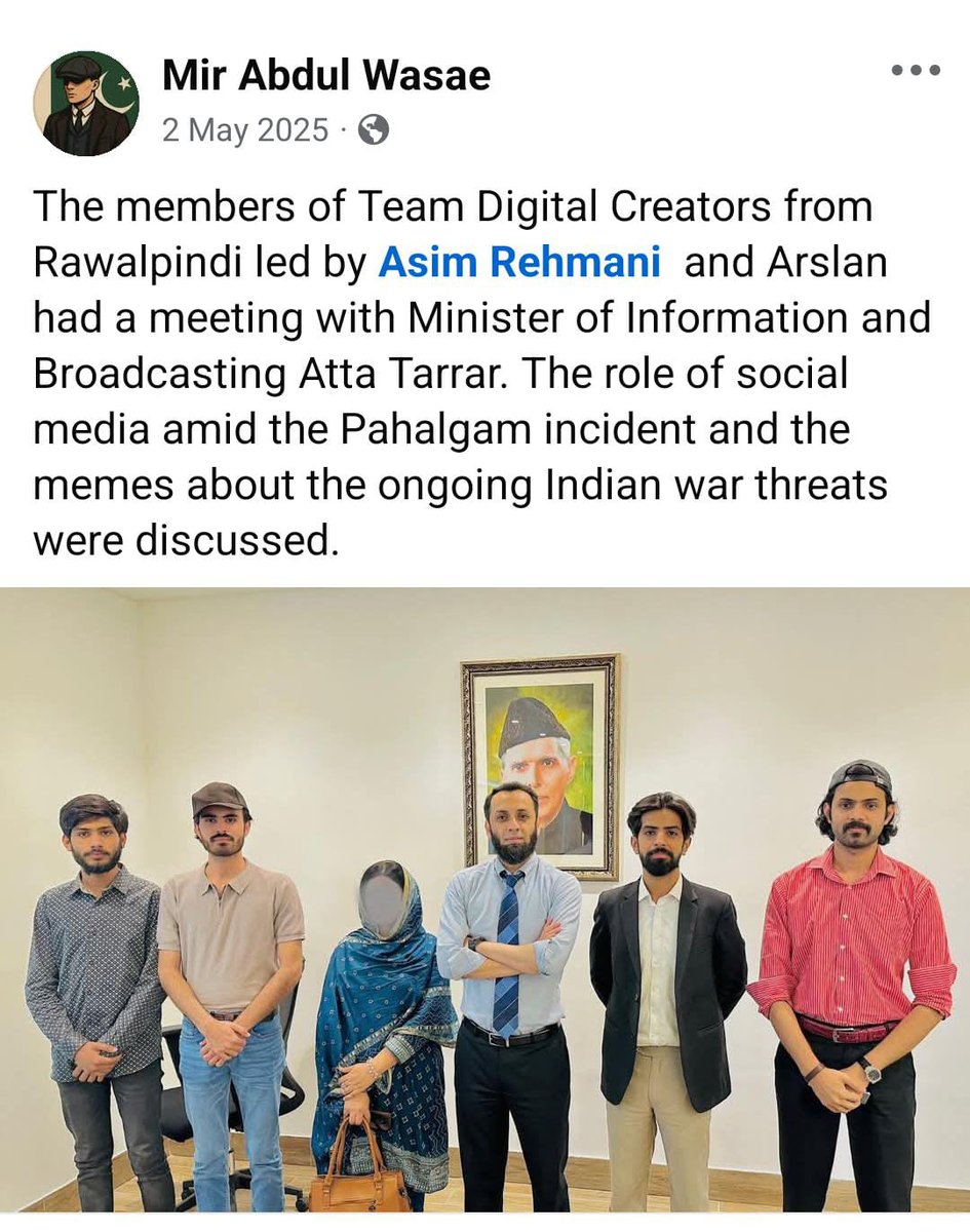 HPhobiaWatch's tweet photo. This account @ManipurPost5 is run by Mir Abdul Wasae, Graduated from school of communication studies, Lahore and works for Information Minister Atta Tarar. In 3rd SS, person standing right to is Malik Tasavar and Ahmad Nizami. They are very close to current pakistani govt and ran propaganda cells for ISPR

Don't know what is the actual job of @GoI_MeitY @AshwiniVaishnaw @MIB_India who can't block these handles and I have to do these things

@manipur_police @CrimeManipur