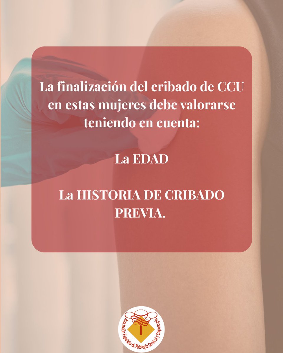 aepccolposcopia's tweet photo. 🩺 Finalización del cribado de CCU en mujeres sin antecedente de lesión CIN2+/AIS

¿Cuándo es seguro finalizarlo?

Puntos clave para la práctica clínica.

#AEPCC #Cribado https://t.co/X3NLBJDtV3