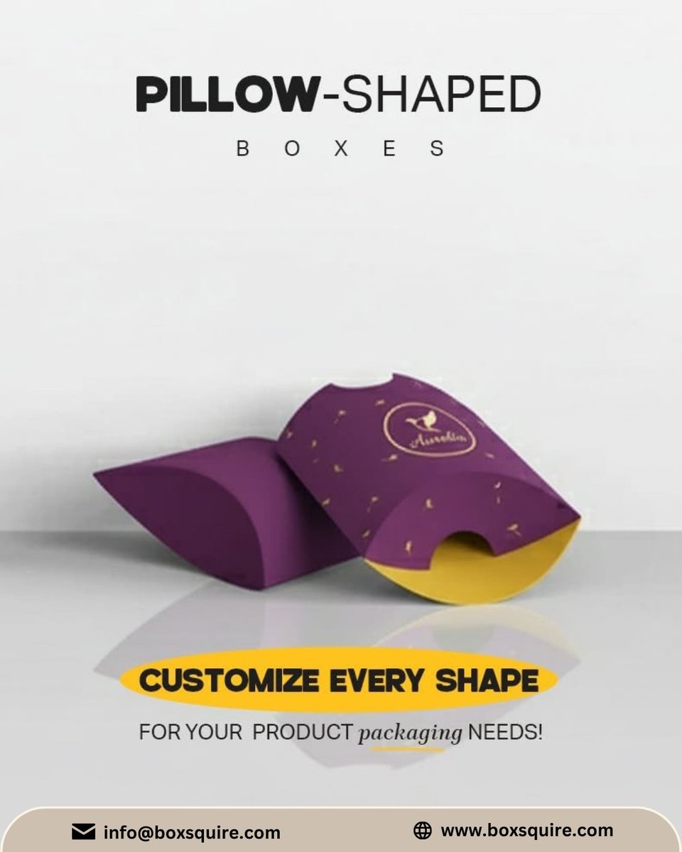 box_squire's tweet image. Stylish Custom Pillow Boxes
Perfect for gifts and lightweight products, our pillow boxes combine sleek design with custom branding from Box_Squire

#PillowBoxes #CustomPackaging #GiftPackaging #BrandPackaging #BoxSquire #CreativeBoxes #PrintedPackaging