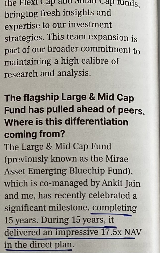 If you would’ve put 10 Lakh in this fund and left it untouched for just 15 years, you’re with a 1.75 Crores ! 

Simple do nothing and just sit tight ! Just compounding, no complex strategies ! 

Disclaimer : Sebi registered, not recommended, my family members hold this fund.