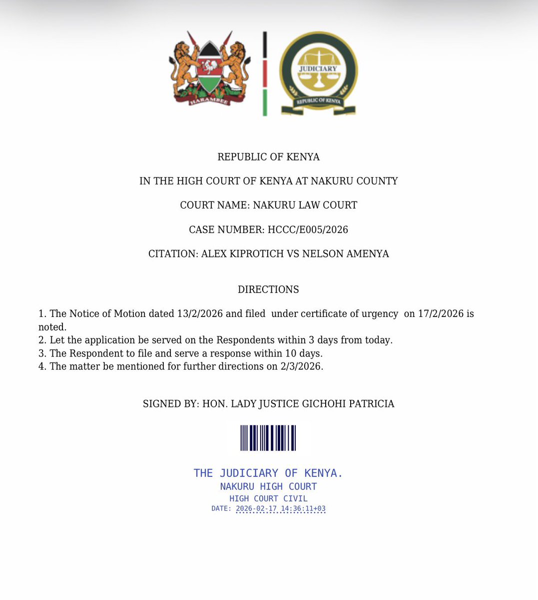 amenya_nelson's tweet photo. Alex Kiprotich who has been harassing journalists at standard group has filed a case against me in Nakuru law courts. Behold your fall has come, get ready. @otienowill https://t.co/Uj1v9Ahyvt