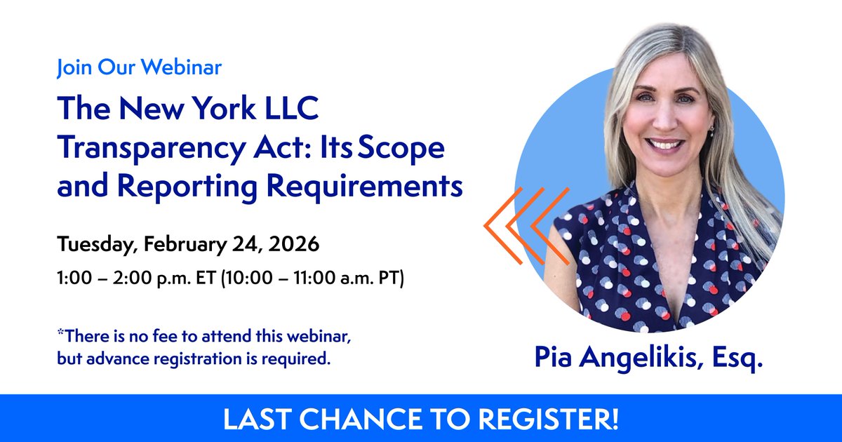 Clear processes matter when new reporting laws take effect. 

Join Cogency Global’s free CLE webinar on the New York LLC Transparency Act. 

📅 Feb 24 | 🕐 1:00–2:00 p.m. ET 
Register: hubs.li/Q043nktW0

#LegalTech #Compliance #NYLLCTransparencyAct #CogencyGlobal