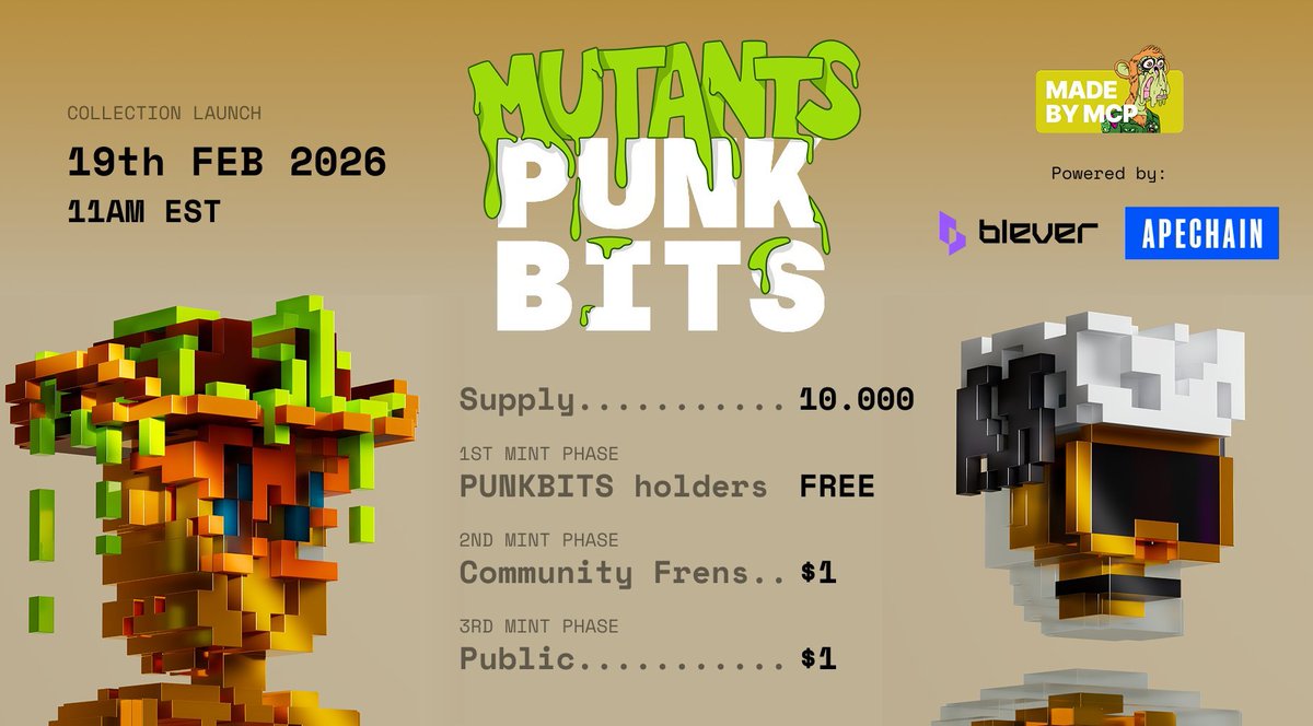 48 HOURS LEFT
Snapshot NOT taken yet.
Last chance to grab <a href="/PUNKBITS_nft/">PUNKBITS</a> and lock in your FREE MINT spot 🧬🔥

#PunkbitsMUTANTS