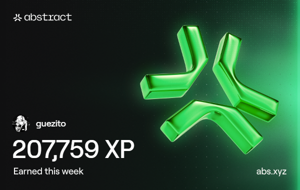 guezito's tweet photo. ATH XP on @AbstractChain 🎉 https://t.co/LPyGBGYotM