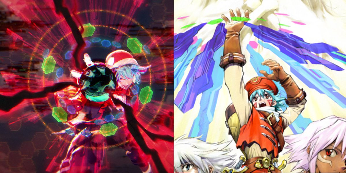 En sintonía con el nuevo aspecto "maligno" de Aura, el Brazalete del Crepúsculo que le da a Kite, ya no es verde/azul como originalmente, sino de color rojizo, como si fuese oscuro. 
Tiene toda la pinta de que Aura (de nuevo, si es que es Aura) podría ser la antagonista del