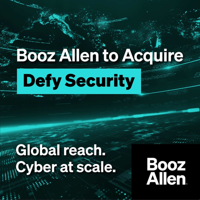 Booz Allen has entered an agreement to acquire Defy Security, a leading commercial cybersecurity partner. Together, we will operate as a combined business to deliver end to end, tech enabled cybersecurity solutions for U.S. and international enterprises. boozallen.co/4tDv7U4