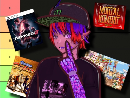 estoy queriendo hacer una tierlist sobre juegos de peleas y quería saber cuales no pueden falta y que seguramente no me acuerde de todos los que existen xd

#fighting #Argentina #Vtubers