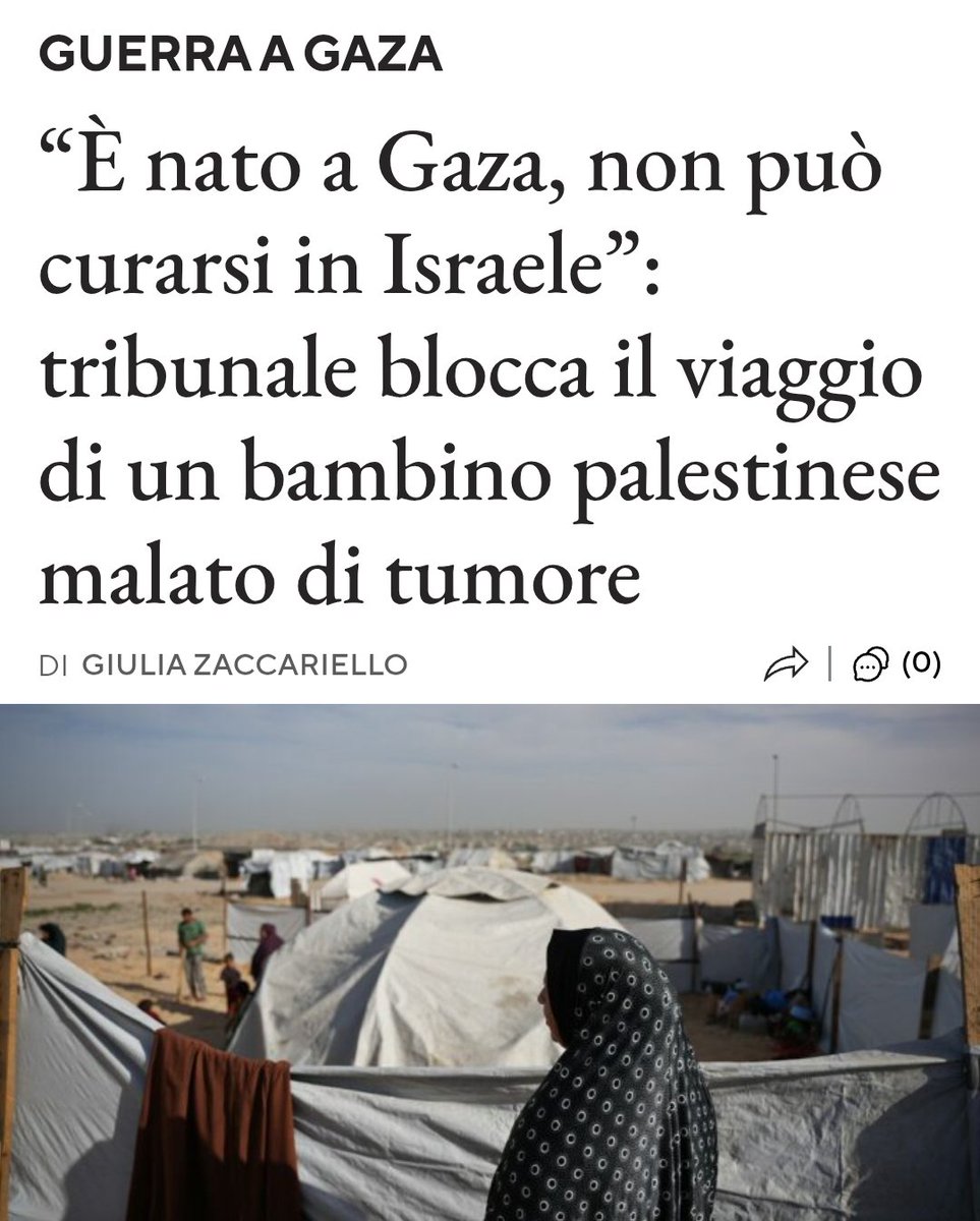 fawollo13's tweet image. Se sei nato a Gaza, devi morire. Il tribunale non permette a Mohammed, 5 anni, di raggiungere l'ospedale di Tel Aviv, nonostante il cancro in fase avanzata: "Motivi di sicurezza". Ma non c'è razzismo ed apartheid in Israele, nooooo. Figuriamoci, loro sono il popolo eletto.