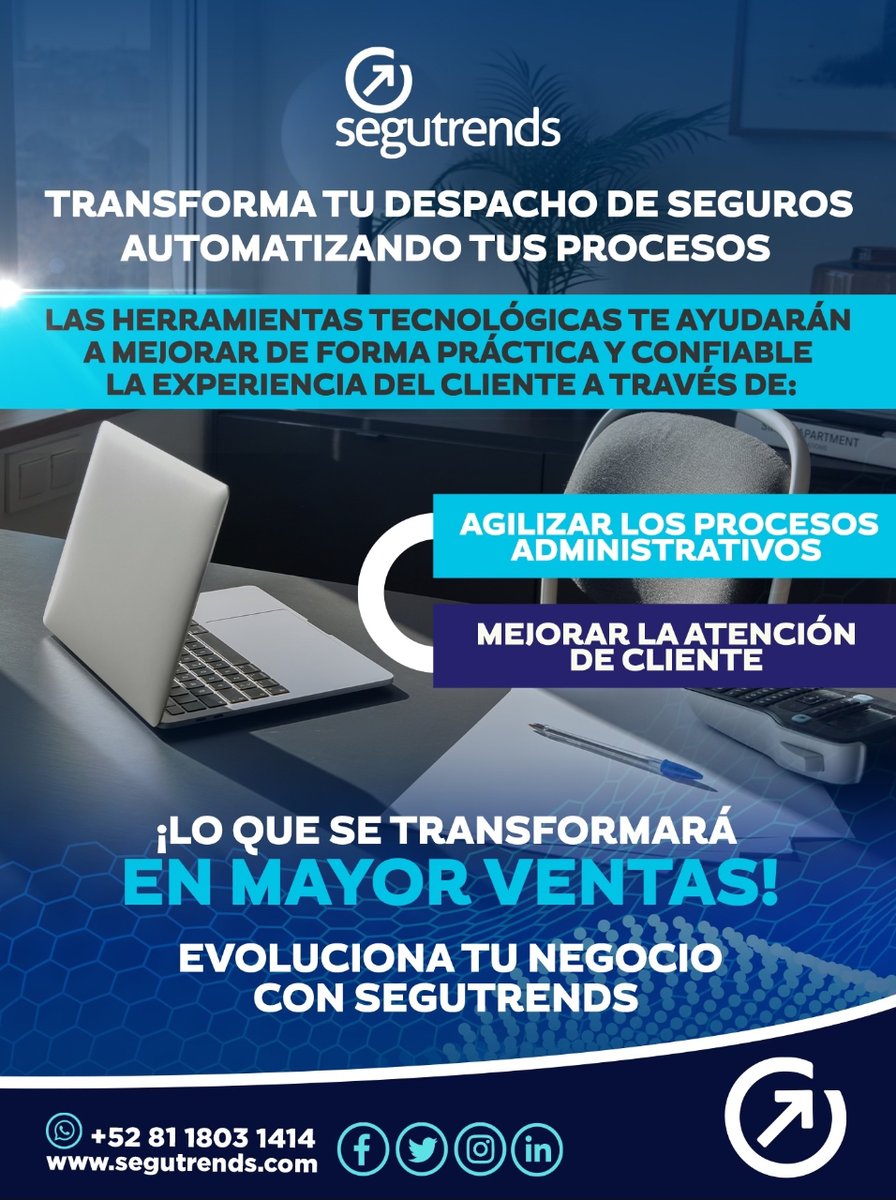 📱Transforma tu despacho de seguros y mejora la experiencia de servicio a tus clientes 📈📊

Contáctanos por Whatsapp al 8118031414 para que conozcas todas nuestras soluciones digitales

#Seguros #Tecnología #Insurtech #México #Aseguradora #Transformación #whatsapp