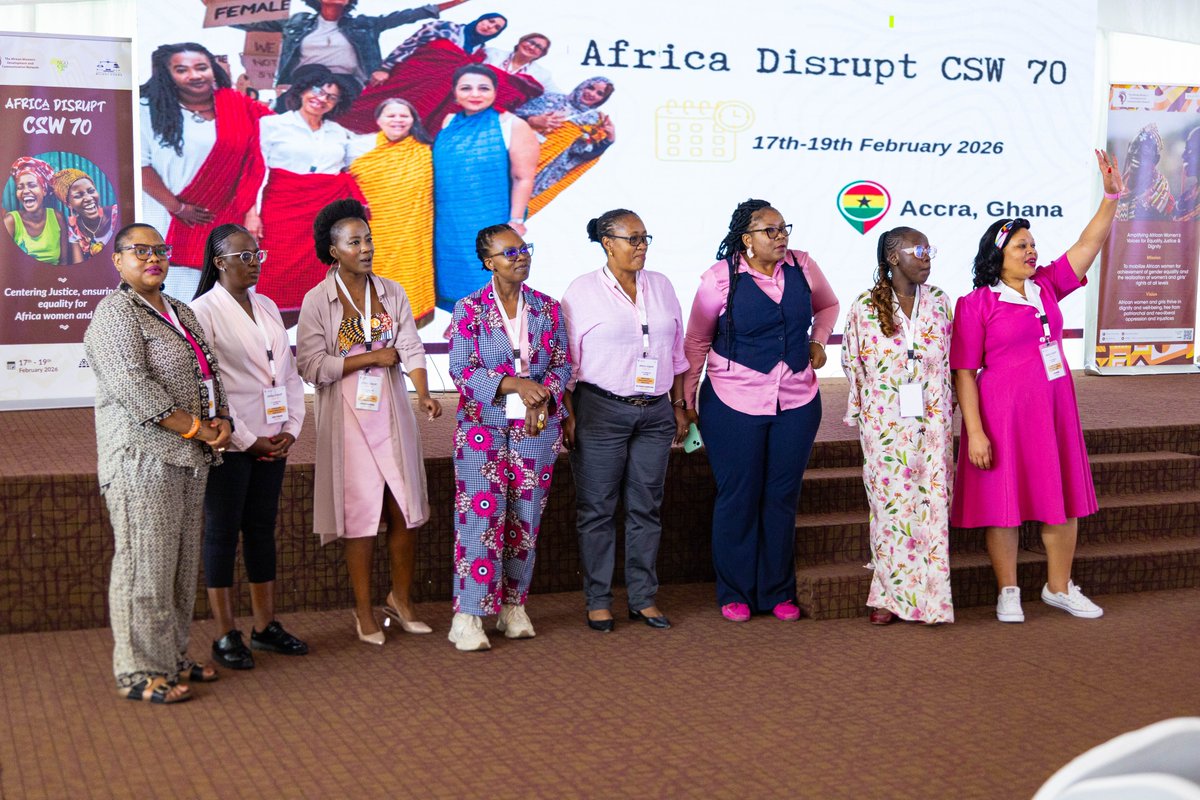 FemnetProg's tweet photo. 📢From Gaborone 🇧🇼 to Accra 🇬🇭, the baton is officially passed.

#AfricaDisruptCSW69 hands over to #AfricaDisruptCSW70.

We inherit the movement.
We evolve the strategy.
We sharpen the agenda. 

#CSW70 https://t.co/mOzzjSTqh4
