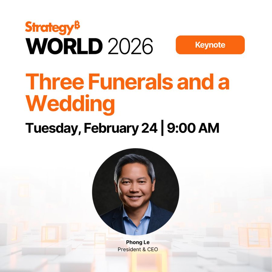 Next week in Las Vegas, I’ll discuss the two most important business questions of our time:
How will AI transform software?
How will Bitcoin transform finance?

<a href="/Strategy/">Strategy</a> is building at the intersection of both. Join us at #StrategyWorld26 👉 ow.ly/GZ1W50Y8WHn