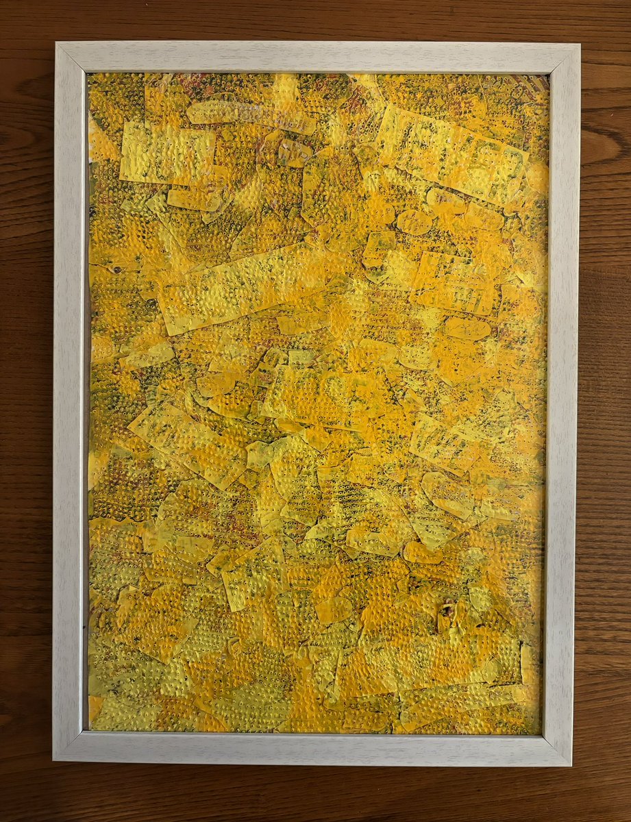 masakiman6's tweet photo. 久しぶりに描きました^_^
貼り絵にハマっていて、過去の作品の上から色付けして、後ろから細かく穴あけしてデザインしました。
創作は楽しいですね🌞 https://t.co/QGJaj9N4K8